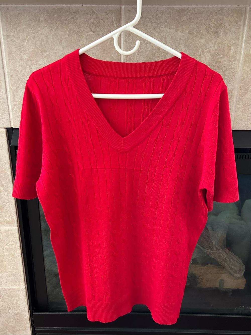 V-Neck Short Sleeved Sweater